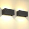 2 Stücke 25W LED Wandleuchte Aussen Innen Außenwandleuchten IP65 Wasserdichte Wandlampe Aluminium Außenleuchte Wand Ausenbeleutung Hauswand up down Einstellbar Lichtstrahl, Schwarz 3000K Warmweiß