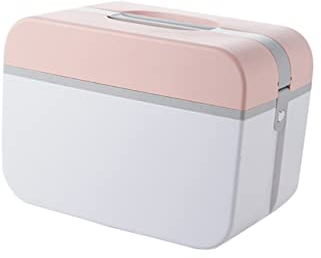 OSALADI Notfall Notfall Medikamentenkoffer Mittel Kunststoff Doppellagig Mit Griff Multifunktional Für Zuhause Büro Und Reise Tragbare Medikamenten Aufbewahrungsbox Rosa