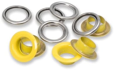 Prym 542544 542542 Ösen mit Scheiben, rot/silberfarbig, vearbeitbar mit dem Vario Creative Tool, gelb, Ø 11 mm, 20 Anzahl