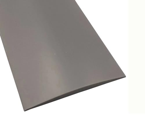 Striscia di transizione per pavimenti, autoadesiva, in PVC, 1 m x 5 cm, profilo piatto laminato, bordo bordo, grigio scuro