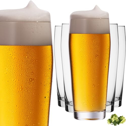 IMPERIAL Willibecher aus Crystalline Glas Set 6 Stück 500ml (max. 650ml) Spülmaschinenfest Biergläser 0,65L Pintgläser