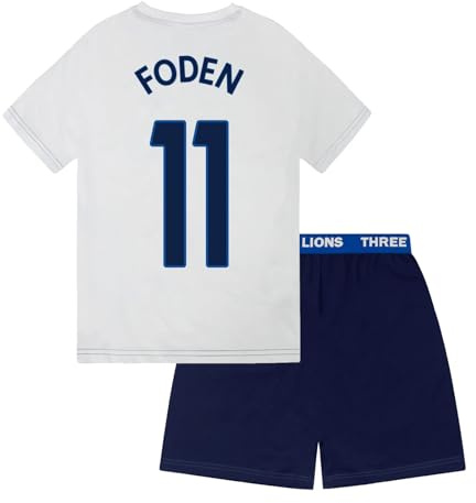 England Three Lions Boys Foden 11 Short Pyjamas 10-11 Years