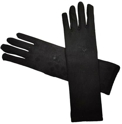 ZBIianxer Damen Outdoor Handschuhe für Muslime, Sonnenschutz, Dehnbare Arabische Handschuhe für Freizeitkleidung, Schwarz