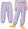 Baogaier Pantalon de Pluie pour Fille, Tout-Petits Non doublée Pantalon Coupe-Vent et imperméable Pluie, Violet Enfants Anti-Boue Léger et Fin Pantalon avec Réfléchissant pour 9-10 Ans