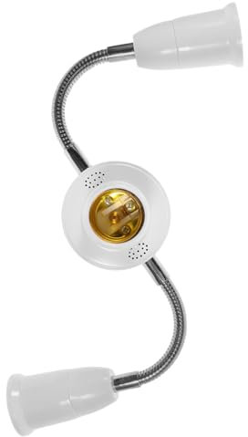 HOMSFOU Lampenfassungsadapter Mit Dreifach Verlängerung Für Glühbirnen Schwenkbarer Kopf Kompatibel Mit Verschiedenen Lampen Und Leuchten