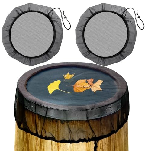 YUJUVI 95CM Filet pour Citerne De Pluie 2 Pièces Housse pour Tonneau De Pluie avec Cordon De Serrage Housse Filet Citerne Pluie pour Tonneau De Pluie avec Cordon De Serrage (95CM)
