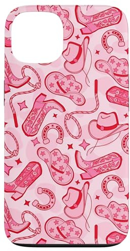 Chapeau et botte de cowboy rose motif cowgirl pastel Coque pour iPhone 13