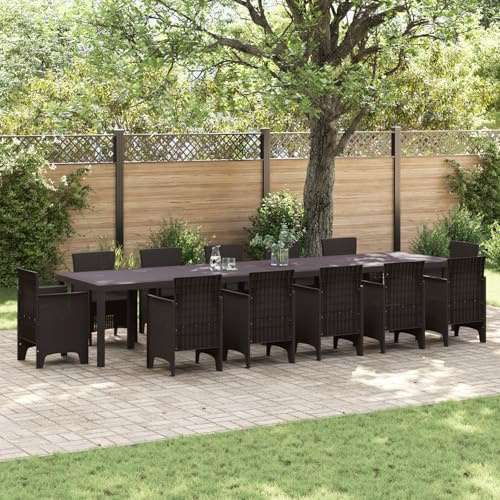 vidaXL Gartentisch Braun 400X100 cm Holz Ausziehbarer Esstisch Perfekt Für 10 Personen Draußen Einfacher Aufbau Modernes Design Verstellbar Patio Luxus