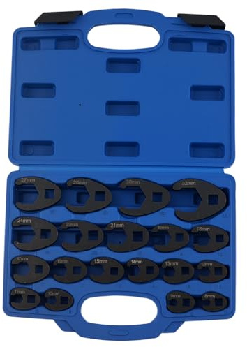 maXpeedingrods 19PCS 3/8” & 1/2” Drive Jumbo Crowfoot Flare Nut Wrench Set | Ratchets Metric Tool 8-32mm Sizes, Open End Flare Nut Wrench Crows Foot Spanner Kit for Nut Removal