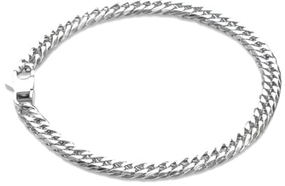Dustill Herren Cuban Armband aus Edelstahl – 5 mm & 7 mm, Längen 16–22 cm, Enges Gliederdesign, Robuster Edelstahlverschluss Panzerkette