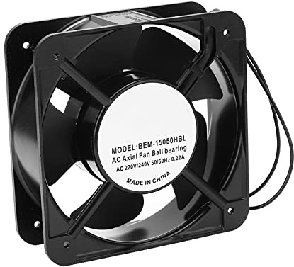 MasYosh AC Axial Fan, Ball Bearing 220 240V ABS Aluminum Alloy Frame High Airflow 185CFM Quiet 45dB, with Stable Structure for Server Racks Garages Industrial Machinery