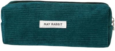 Générique Trousse à Crayons en Velours côtelé de Couleur Unie May Rabbit pour étudiants du secondaire et de la littérature, Grande capacité (C, 19X7CM)