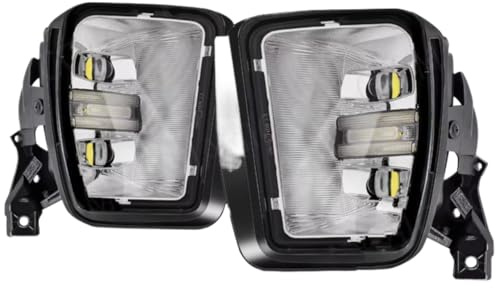 Qsnfda Feu Avant Antibrouillard Pour Dodge Pour Ram 1500 2013 2014-2018 DRL Signal Virage Blanc Jaune Voiture LED Lampe Brouillard Lumières Jour(DRL White)