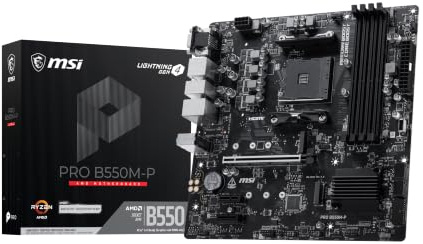 MSI Scheda madre PRO B550M-P, mATX - Supporta processori desktop AMD Ryzen serie 5000/5000 G, serie 4000 G, 3000/3000 G-Series, AM4 - DDR4 Memory Boost (fino a 4400+ MT/s OC), PCIe 4.0 x16, M.2 Gen4