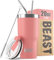 Beast Thermobecher 550 ml - Blüte I Mehrweg Thermo Kaffeebecher To Go mit 2 Strohhalmen & Reinigungsbürste I Doppelwandiger Trinkbecher aus Edelstahl I Perfekt für Kaffee oder Eiskaffee I BPA-frei