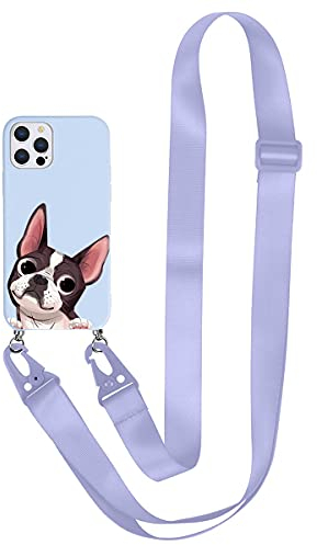 Yoedge Handykette kompatibel mit Apple iPhone 6 / 6S - 4,7 Zoll Hülle mit Band, Handyhülle Silikon mit Kordel Necklace Schnur Stoßfest Fallschutz Bumper Schutzhülle für iPhone 6S, Hund