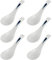 6Pcs Soupe Asiatique Cuillères Céramique Soupe Chinoise Soupe Cuillères de Riz Blanche Cuillère Japonaise pour Ramen Wonton Boulette Miso Apéritif