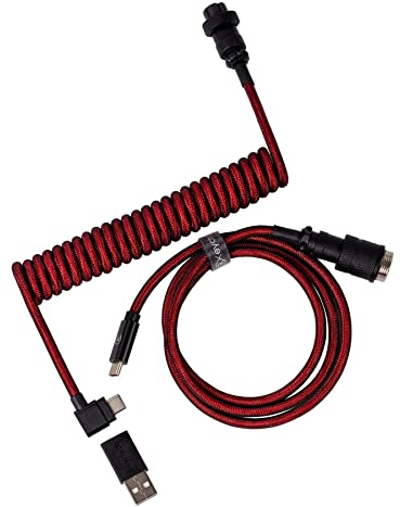 Keychron Key Premium Coiled Cable Red Angled Cab-4