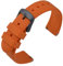 ANNEFIT Bracelets de Montres Silicone, Bracelet de Rechange en Caoutchouc à Dégagement Rapide 22mm avec Boucle Noire (Orange)