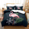 TaRvit Bettwäsche 155x220 Flamingo Bettwäsche 155x220 Schwarz 3 teilig Set, Mikrofaser Bettwäsche Set und 2 Kissenbezug 80x80, Weiche Atmungsaktive Bettwäsche-Sets mit Reißverschluss