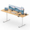 SANODESK Bureau Assis Debout Électrique 180 x 80cm, Bureau Debout Réglable en Hauteur avec Crochet/Porte-Bouteille Fonction Mémoire, Blanc+Érable