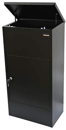 VEEHAUS Paketbriefkasten Schwarz Groß Briefkasten Rostfrei Paketbox Draussen Groß XXL Und Postbox Für Pakete Briefkasten Mit Paketfach (Rodrygo M, Ohne Ständer)