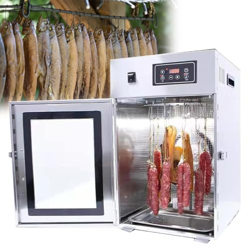 Essiccatore per alimenti commerciale, essiccatore per carne e frutta, essiccatore rotativo per carne con regolazione 30-90℃, essiccatore per carne secca con timer digitale(Dryer 7kg at one time)