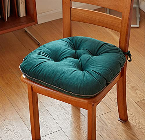 Samt Sitzkissen mit Bändern für Innen und Außen Grün 1x Großes Stuhlkissen