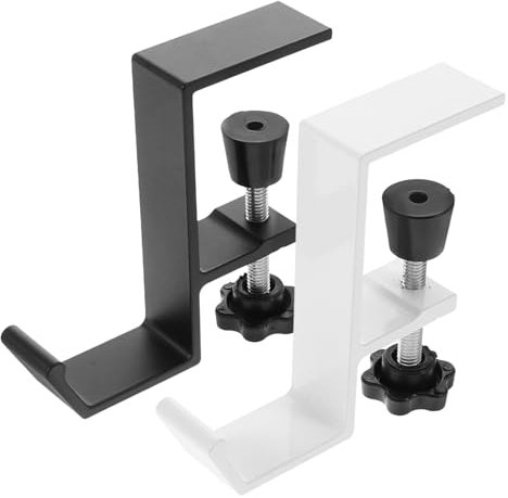 Garneck 1set Table Hook Backpack Purse Clothes Rack Wallet Clothes Hangers Deck Bag Hook Desk Clamp on Hook Key Holder Backpack Hook Under Desk Storage Hook Large Desk Hook Aluminum 2pcs