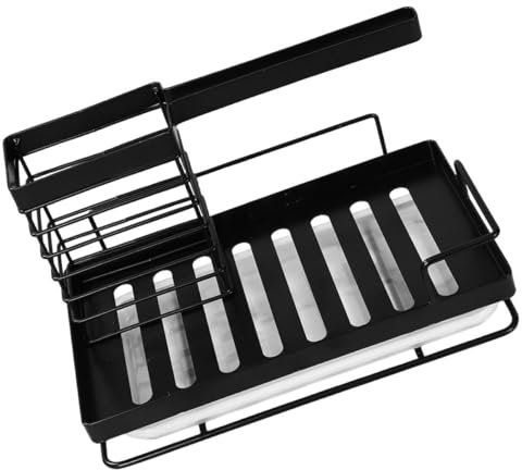 Cabilock Schwarz Küchenspülen Organizer aus Kohlenstoffstahl für Küche