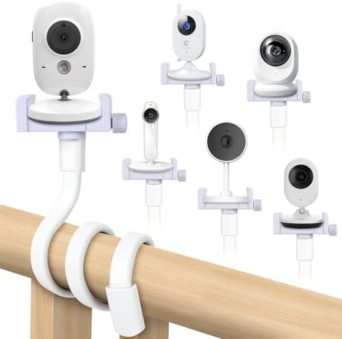 OFFCUP Support de Caméra Bébé, Support de Moniteur/Babyphone Clip Universal pour Bebe Compatible avec Philips Avent, Pliable Flexible sans Perçage Support d'accessoires pour Babyphone Vidéo