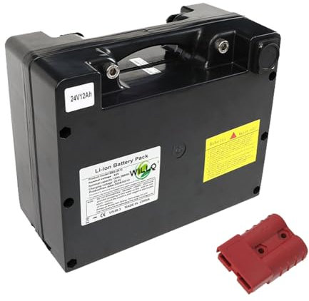 WILLQ Batterie Elektrorollstühle 24V 12Ah 15Ah 18Ah 20Ah wiederaufladbarer Lithium-Akku mit großer Kapazität für 50W – 500W Elektrorollstuhl-Motorsatz mit Anderson-Anschluss,24v20ah