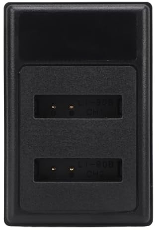 Focket Chargeur de Batterie pour Appareil Photo, écran LCD 5 V 2 A, Chargeur de Batterie Universel pour Appareil Photo Numérique avec Kit de Chargement Double USB pour Voyage, Voiture, Bureau