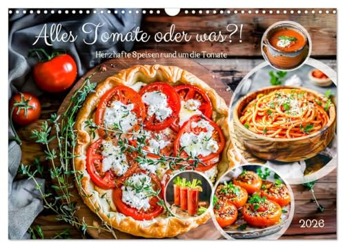 Alles Tomate oder was?! - Herzhafte Speisen rund um die Tomate (Wandkalender 2026 DIN A3 quer), CALVENDO Monatskalender: Inspirierende KI-Ideen für Tomatenliebhaber (CALVENDO Lifestyle)