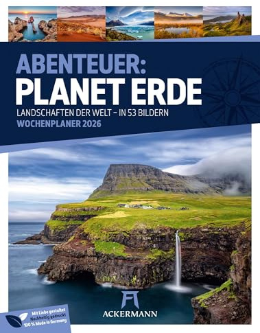 Planet Erde Wochenplaner Kalender 2026 | Landschaften der Welt | Bildgewaltiger Landschafts-Wochenkalender im Hochformat (25x33 cm) | Mit Rätseln