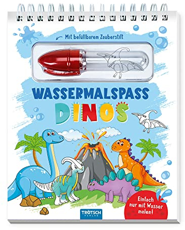 Trötsch Wassermalspaß mit Zauberstift Dinosaurier: Malblock mit nachfüllbarem Wassermalstift Ausmalblock Zauberstift Wasser Dinosaurier Malspaß Bilder ... (Dinosaurierwelt: Alles rund um die Dinos)