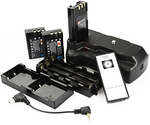 DSTE Télécommande Vertical Batterie Poignée Titulaire pour Nikon D40 D40X D60 D3000 D5000 DSLR Caméra comme MB-D5000 avec 2-pack EN-EL9