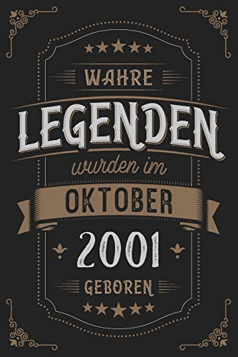 Wahre Legenden wurden im Oktober 2001 geboren: Vintage Geburtstag Notizbuch - individuelles Geschenk für Notizen, Zeichnungen und Erinnerungen | liniert mit 100 Seiten