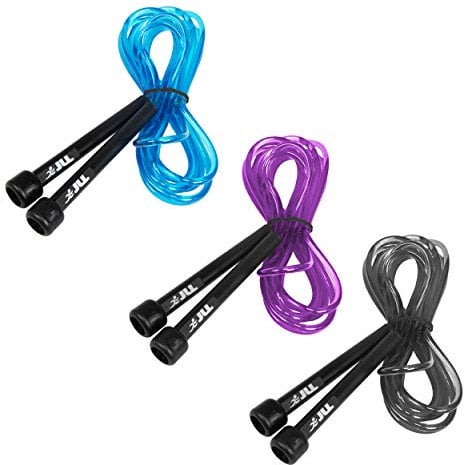 JLL® Skipping Rope 3m /10ft ADJUSTABLE Fitness Speed Rope Jump Boxing Exercise Gym Jumping Workout (Purple)…