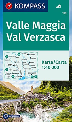 KOMPASS Wanderkarte 110 Valle Maggia, Val Verzasca 1:40.000: Wanderkarte. GPS-genau. 1:40000