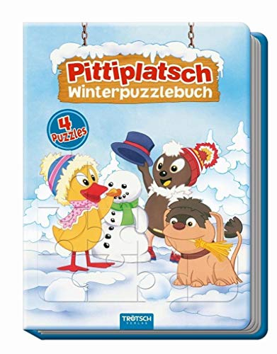 Winterpuzzlebuch Pittiplatsch: 4 Puzzle mit Farbvorlage: Beschäftigungsbuch Entdeckerbuch Puzzlebuch (Unser Sandmännchen)