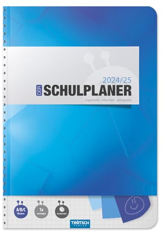 Trötsch Schulplaner Blau 24/25: Planer Schülerkalender Hausaufgabenheft Timer