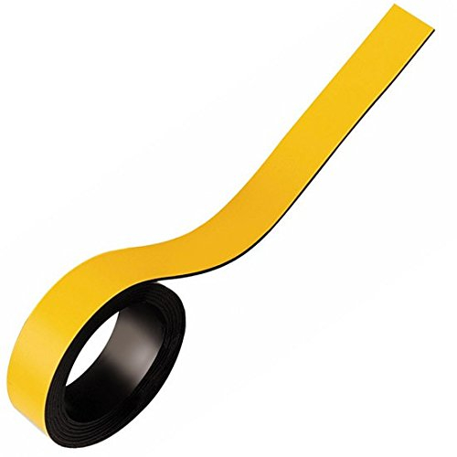 Magnetband Kennzeichnungsband farbig, Breite 15mm - 5m Rolle - Magnetstreifen - Zum Beschriften und Markieren, von Lager, Werkstatt, für Whiteboards, Flipcharts, Präsentationen, Farbe:gelb