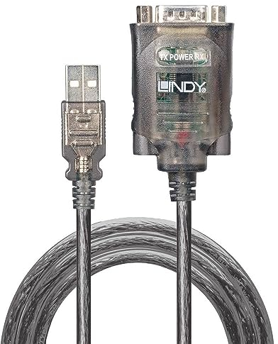 Lindy 42686 adaptador de cable USB RS-232 Negro - Adaptador para cable (USB, RS-232, Male connector / Male connector, 1,1 m, Negro)