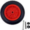 PU 14 Puncture Proof RED Wheelbarrow Wheel Tyre 3.50-8 foam filled + AXLE By KetoPlastics