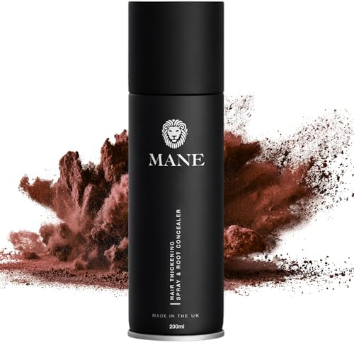 kastanienbraun – Haarverdichtung Spray mit zusätzlichen Glanz von MANE UK – Für Haarausfall und dünner werdendes Haar und zu verbergen Wurzeln.