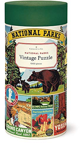 Cavallini Jigsaw National Parks 1,000 Piece Puzzle, Mehrfarbig/Meereswellen (Ocean Tides), 1000