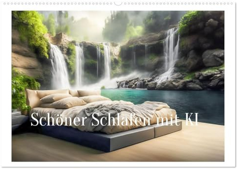 Schöner Schlafen mit KI (Wandkalender 2026 DIN A2 quer), CALVENDO Monatskalender: Schlafplätze an verträumten Orten, erstellt mit KI (CALVENDO Orte)