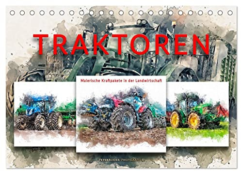 Traktoren - malerische Kraftpakete in der Landwirtschaft (Tischkalender 2026 DIN A5 quer), CALVENDO Monatskalender: Immer größer, immer stärker, ... in der Landwirtschaft. (CALVENDO Technologie)