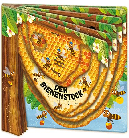 TRÖTSCH - Fensterbuch Der Bienenstock | Fensterbuch mit Gucklöchern für spannende Einblicke in die Welt der Bienen. Liebevoll illustriertes Kinderbuch mit lehrreichen Texten | Ab 3 Jahren